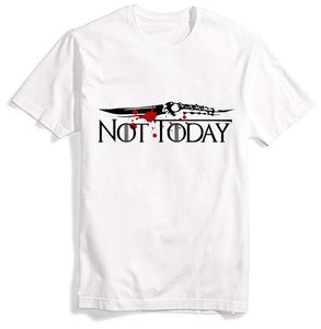 New ARYA STARK  NOT TODAY TShirt Winterfell Trendy Womens T Shirt GOT Fans Gift Tee T-shirt